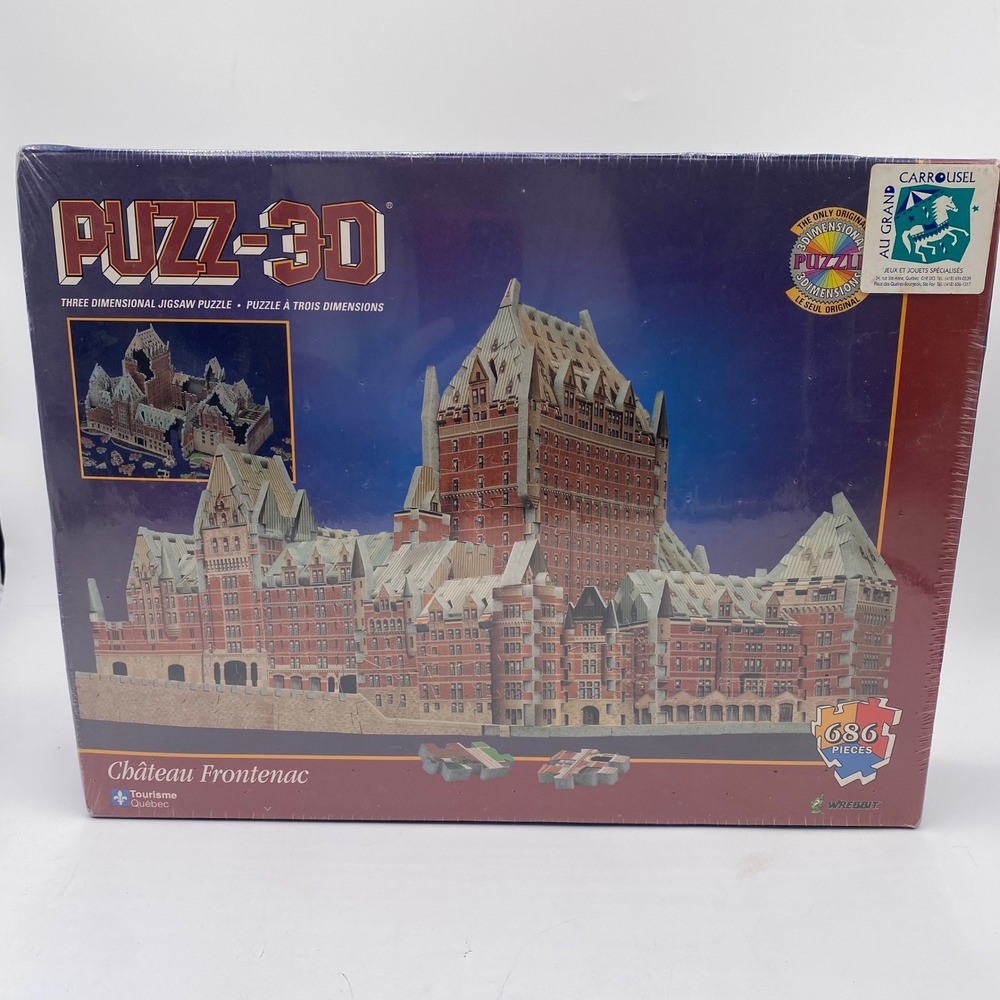 Wrebbit Puzz-3D Chateau Frontenac 3D Jigsaw Puzzle 686pc Quebec Canada NewSealed